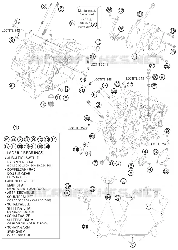 CRANKCASE KTM MOTO 990 2008 SUPERDUKE  990 SUPER DUKE WHITE