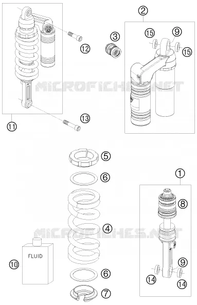 SHOCK ABSORBER KTM MOTO 990 2008 SUPERDUKE  990 SUPER DUKE WHITE