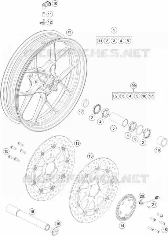 FRONT WHEEL KTM MOTO 1290 2018 SUPERDUKE  1290 SUPER DUKE GT ORANGE