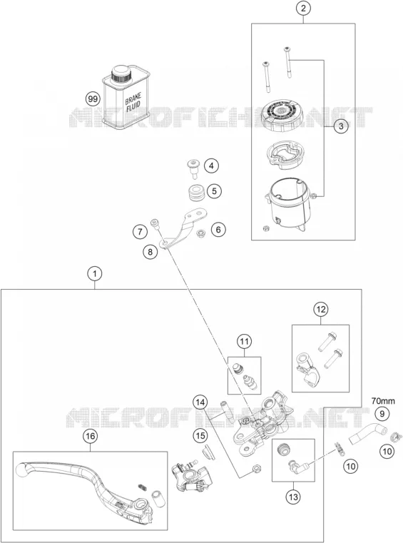 FRONT BRAKE MASTER CYLINDER KTM MOTO 890 2021 DUKE  890 DUKE R