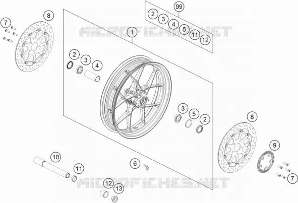 FRONT WHEEL KTM MOTO 890 2021 DUKE  890 DUKE R