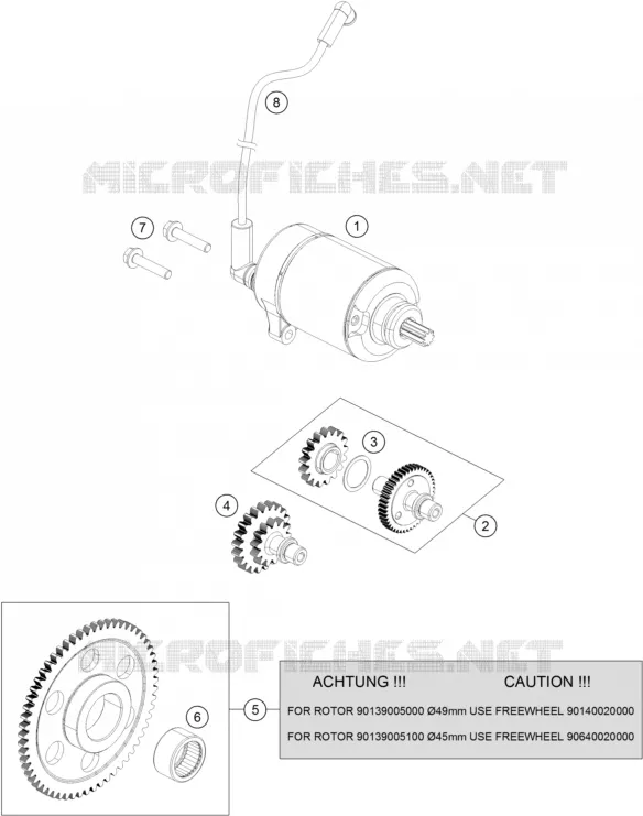 ELECTRIC STARTER MOTOR KTM MOTO 200 2020 DUKE  200 DUKE WHITE