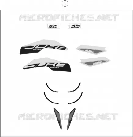 STICKERS KTM MOTO 200 2020 DUKE  200 DUKE WHITE