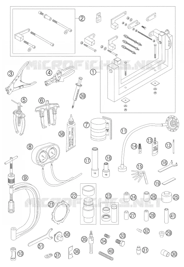 SPECIFIC TOOLS (ENGINE) KTM MOTO 990 2006 SUPERDUKE  990 SUPER DUKE ORANGE