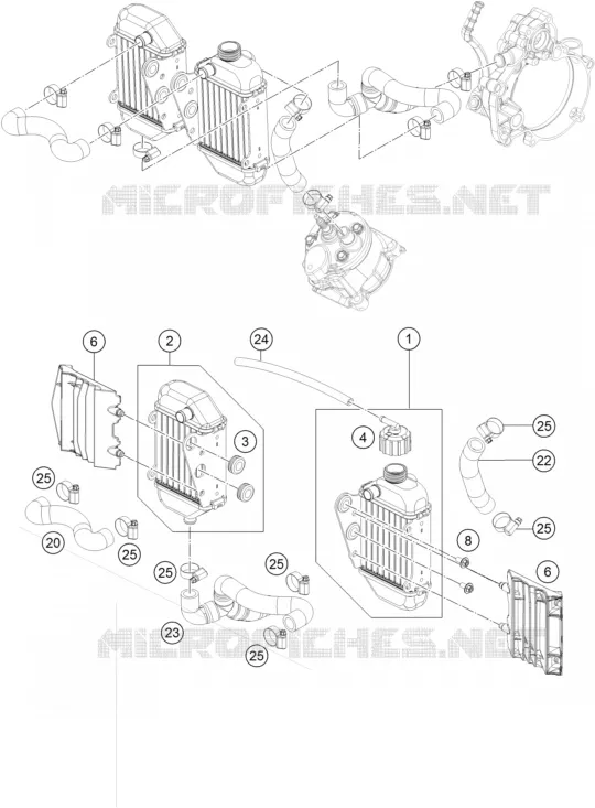 COOLING SYSTEM KTM MOTO 50 2022 SX  50 SX