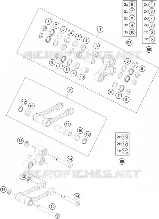 SHOCK PRO LEVER LINKAGE KTM Moto 350 2023 SX-F  350 SX-F