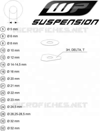 WP SHIMS FOR SETTING KTM MOTO 450 2022 SX-F  450 SX-F FACTORY EDITION