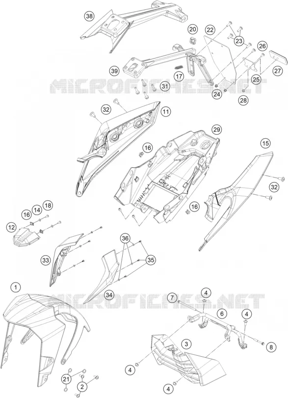 PLASTICS KTM MOTO 200 2022 DUKE  200 DUKE orange ABS