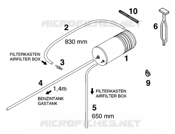 EVAPORATIVE CANISTER KTM MOTO 640 2000 DUKE  640 DUKE II LIME
