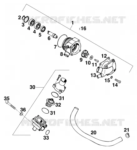 WATERPUMP KTM MOTO 640 1999 DUKE  640 DUKE II TITAN