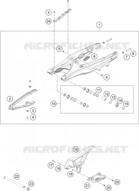 SWINGARM KTM Moto 250 2024 EXC-F  250 EXC-F SIX DAYS