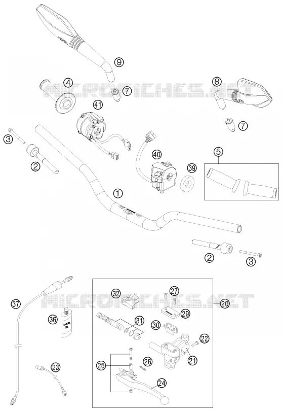 HANDLEBAR / CONTROLS KTM MOTO 690 2013 DUKE  690 DUKE R ABS