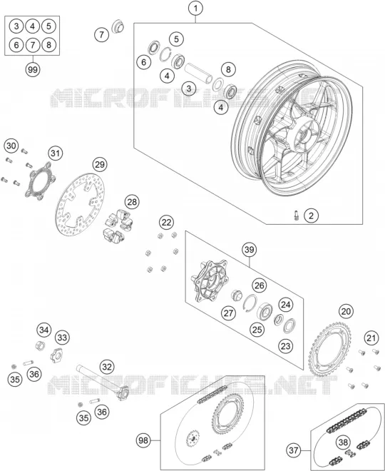 REAR WHEEL KTM MOTO 690 2018 DUKE  690 DUKE ORANGE