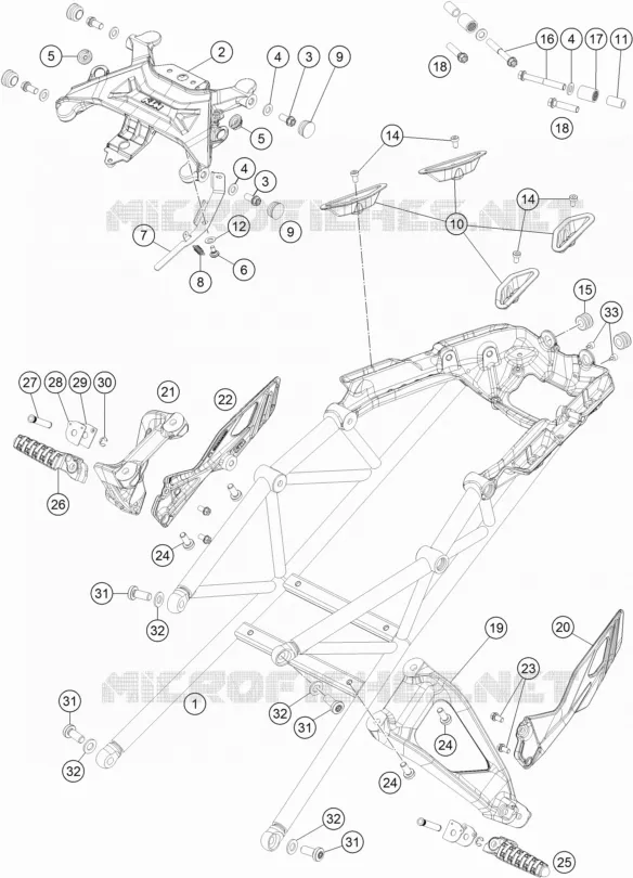 REAR SUB FRAME KTM MOTO 1290 2016 SUPERDUKE  1290 SUPER DUKE GT GREY ABS