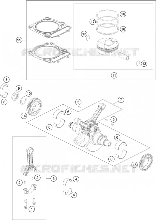 CRANKSHAFT / PISTON KTM MOTO 1290 2016 SUPERDUKE  1290 SUPER DUKE GT ORANGE ABS