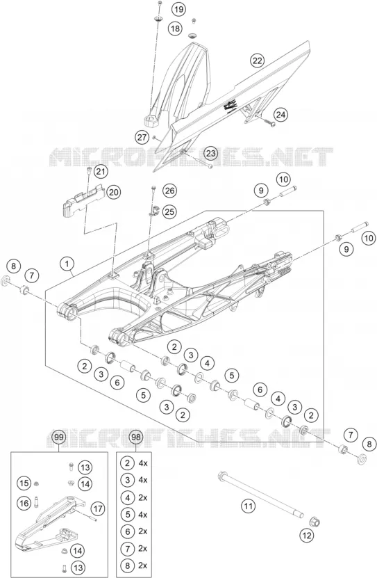 SWINGARM KTM Moto 390 2023 Adventure  390 ADVENTURE SW orange