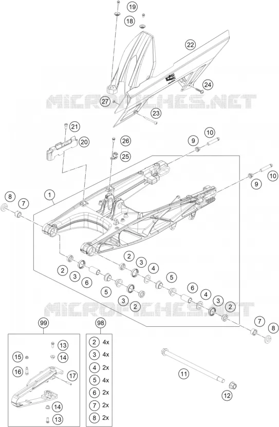 SWINGARM KTM Moto 390 2024 Adventure  390 ADVENTURE SW orange