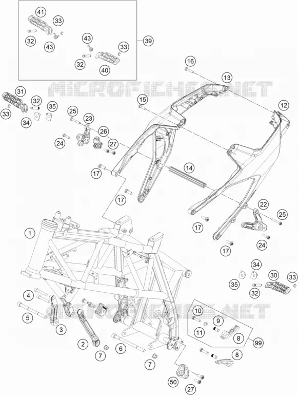 FRAME KTM MOTO 690 2015 DUKE  690 DUKE WHITE ABS