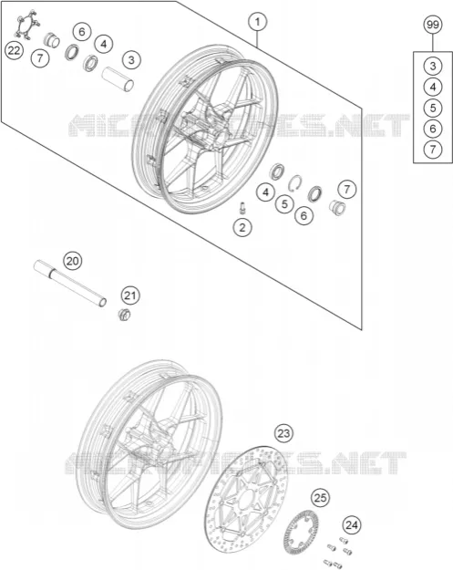 FRONT WHEEL KTM MOTO 690 2014 DUKE  690 DUKE WHITE ABS