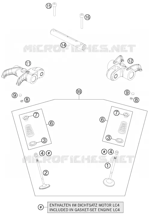 VALVES KTM MOTO 690 2013 DUKE  690 DUKE WHITE ABS