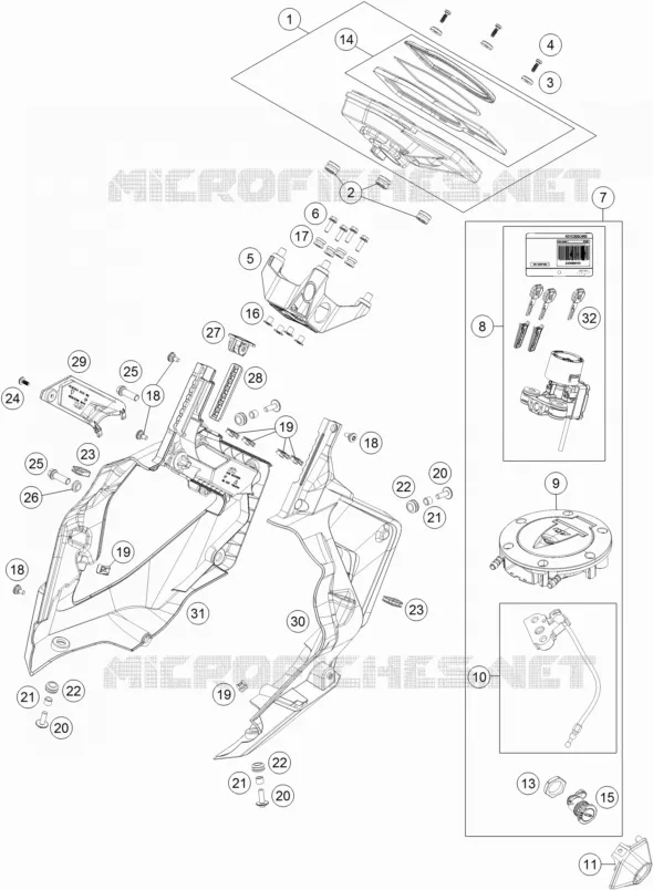 IGNITION SWITCH KTM MOTO 1290 2016 SUPERDUKE  1290 SUPER DUKE GT GREY ABS