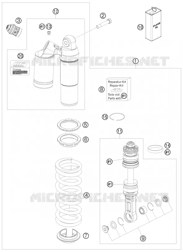 SHOCK ABSORBER KTM MOTO 690 2010 DUKE  690 DUKE BLACK