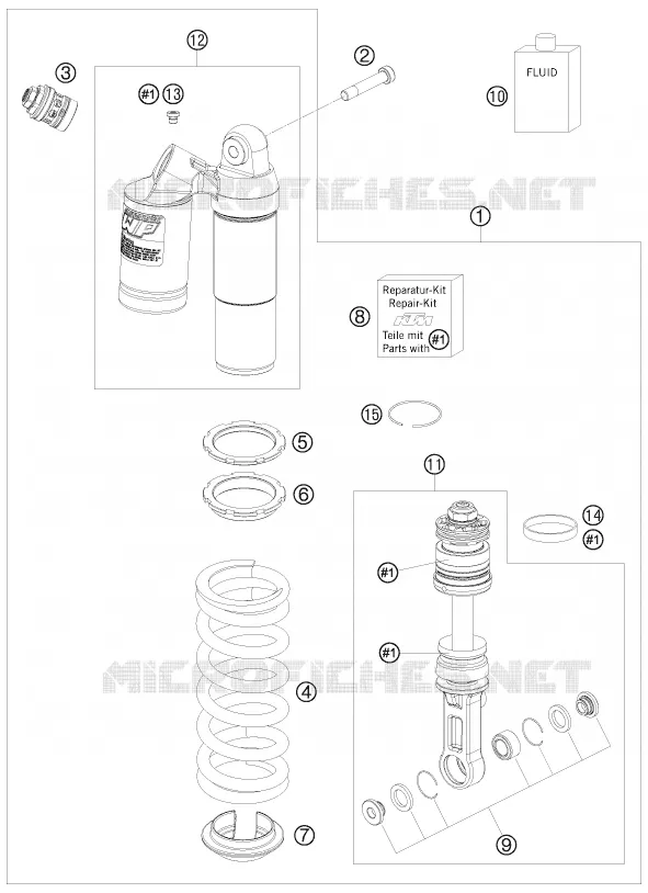 SHOCK ABSORBER KTM MOTO 690 2009 DUKE  690 DUKE WHITE
