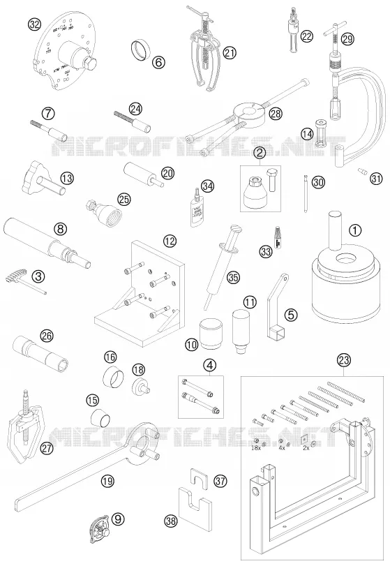 SPECIFIC TOOLS (ENGINE) KTM MOTO 690 2009 DUKE  690 DUKE WHITE