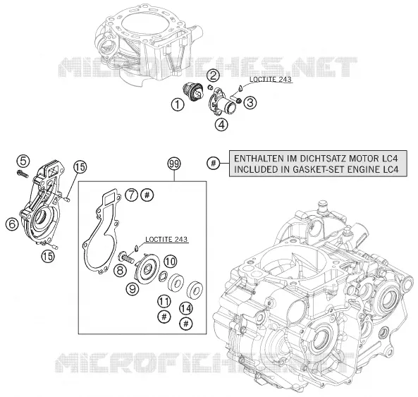 WATERPUMP KTM MOTO 690 2009 DUKE  690 DUKE WHITE