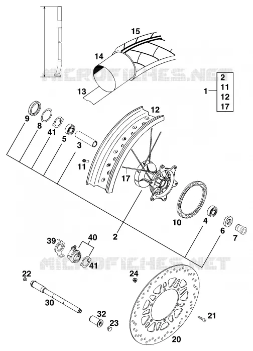 FRONT WHEEL KTM MOTO 125 1998 STING  125 STING