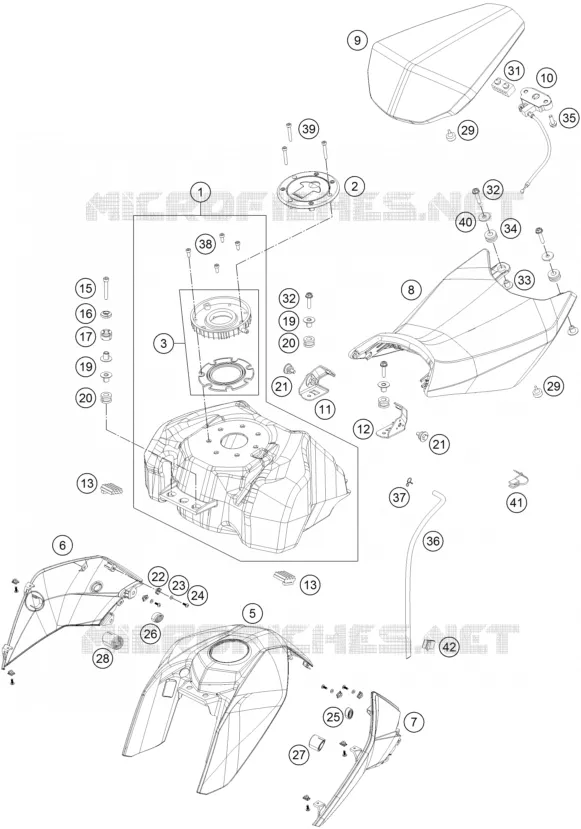 TANK / SEAT KTM MOTO 390 2014 DUKE  390 DUKE BLACK ABS