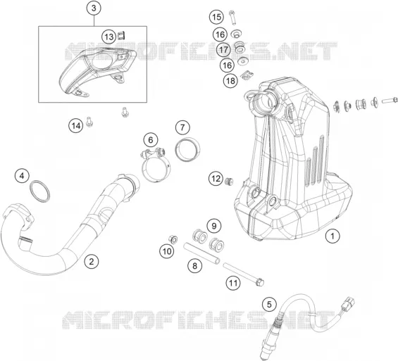 EXHAUST KTM MOTO 390 2014 DUKE  390 DUKE WHITE ABS