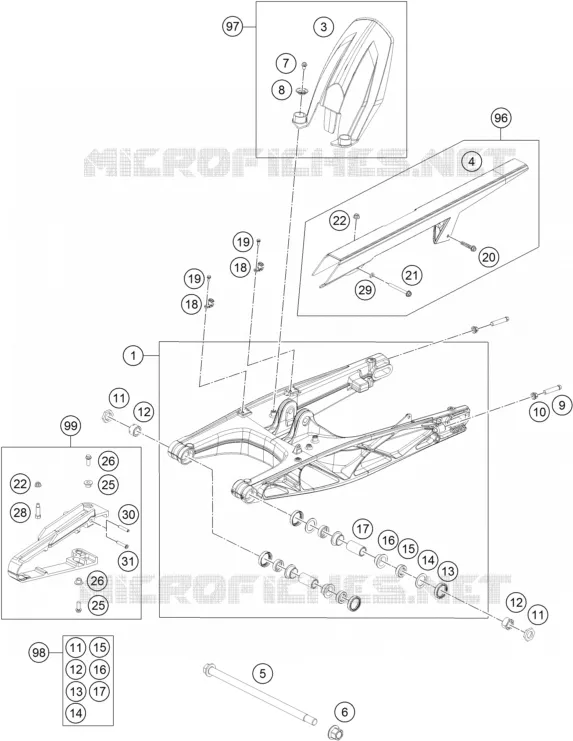SWINGARM KTM MOTO 200 2018 DUKE  200 DUKE ORANGE NON ABS