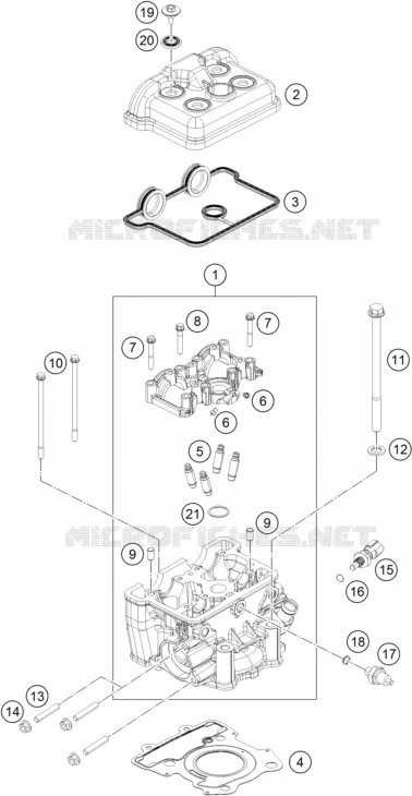 CYLINDER HEAD  KTM MOTO 200 2016 DUKE  200 DUKE ORANGE NON ABS