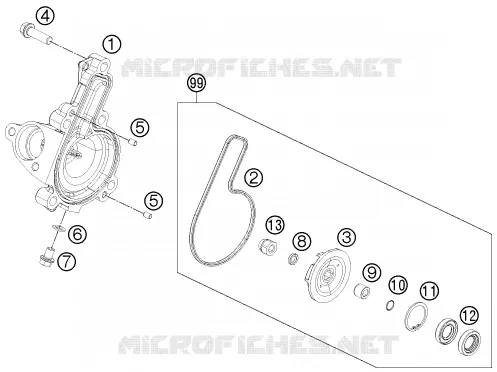 WATERPUMP KTM MOTO 200 2015 DUKE  200 DUKE WHITE NON ABS
