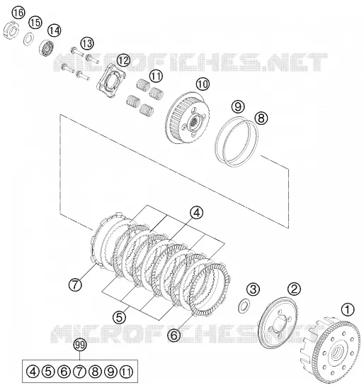 CLUTCH KTM MOTO 200 2012 DUKE  200 DUKE GREY