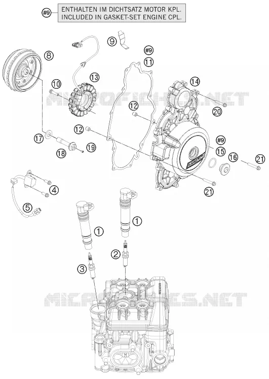 IGNITION SYSTEM KTM MOTO 1190 2012 RC8  1190 RC8 R BLACK