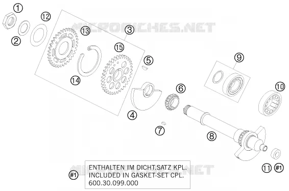 BALANCER SHAFT KTM MOTO 950 2009 SUPER ENDURO  950 SUPER ENDURO R