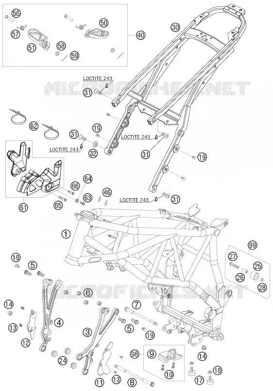 FRAME KTM MOTO 950 2006 SUPER ENDURO  950 SUPER ENDURO R
