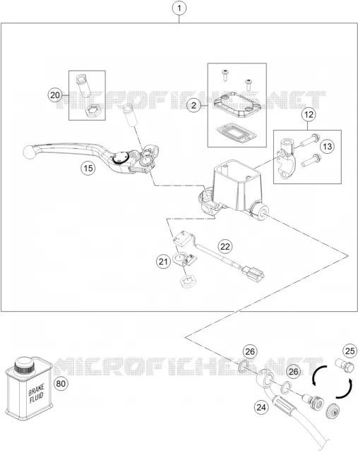 FRONT BRAKE MASTER CYLINDER KTM MOTO 690 2016 ENDURO  690 ENDURO R ABS