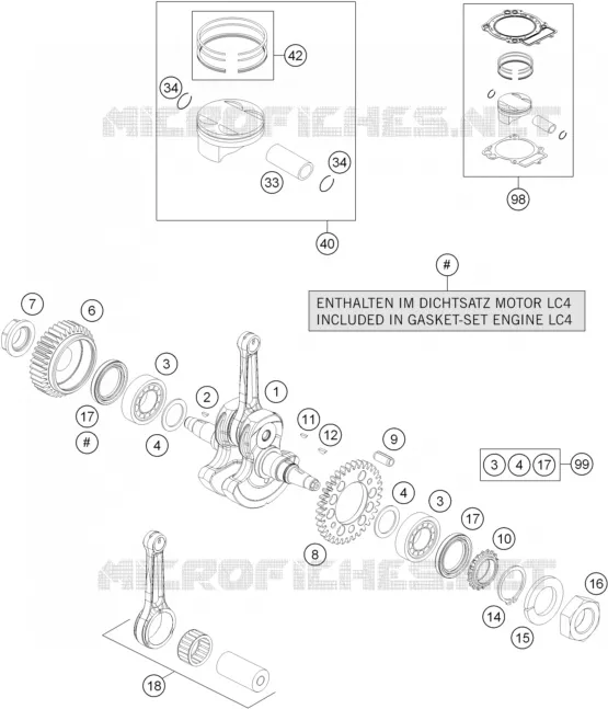 CRANKSHAFT / PISTON KTM MOTO 690 2016 ENDURO  690 ENDURO R ABS