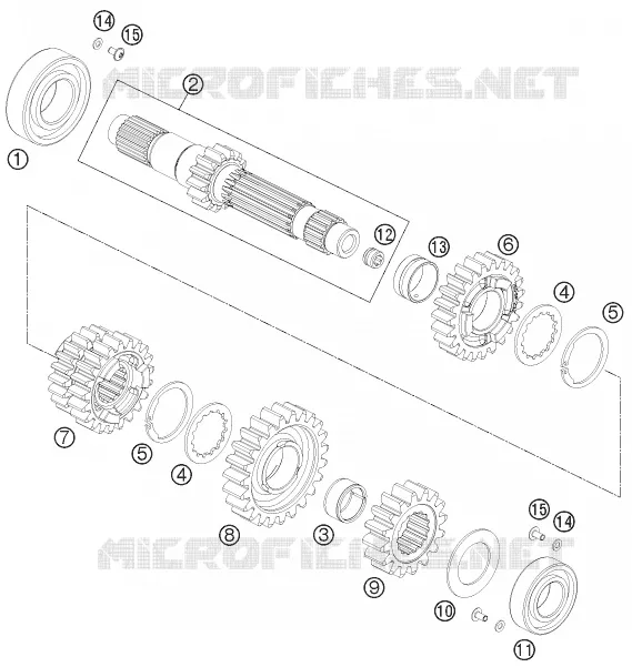 GEARBOX MAIN SHAFT KTM MOTO 690 2011 ENDURO  690 ENDURO R