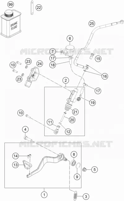 REAR BRAKE MASTER CYLINDER KTM MOTO 1290 2018 SUPER ADVENTURE  1290 SUPER ADVENTURE S BLACK